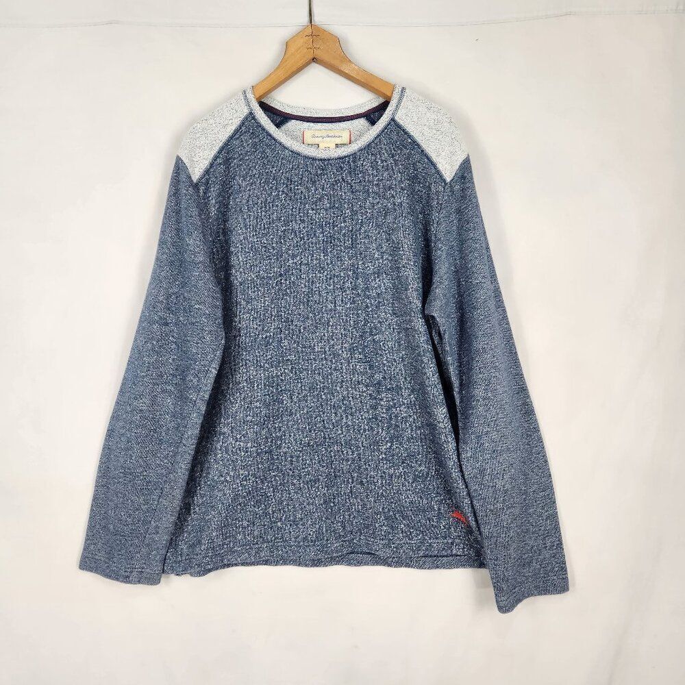 Tommy Bahama Pullover Sweatshirt Men's Medium Round Neck Blue Gray Sweater